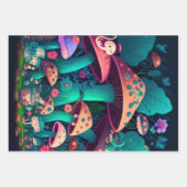 Paddenstoelen in het veld inpakpapier vel (Voorkant 2)