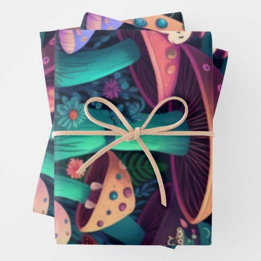 Paddenstoelen in het veld inpakpapier vel (In situ)