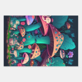 Paddenstoelen in het veld inpakpapier vel (Voorkant)