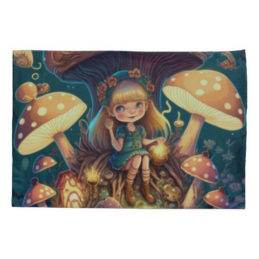 Paddenstoelen in het veld kussensloop (Achterkant)