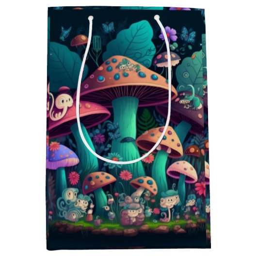 Paddenstoelen in het veld medium cadeauzakje (Voorkant)