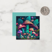 Paddenstoelen in het veld notitiekaartje (Voorkant / Achterkant in situ)