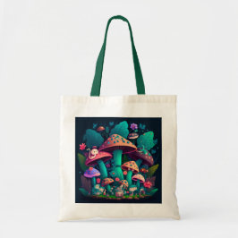 Paddenstoelen in het veld tote bag
