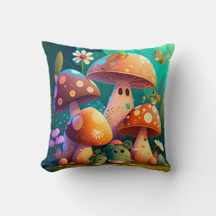 Paddenstoelen in het veld werpen kussen op