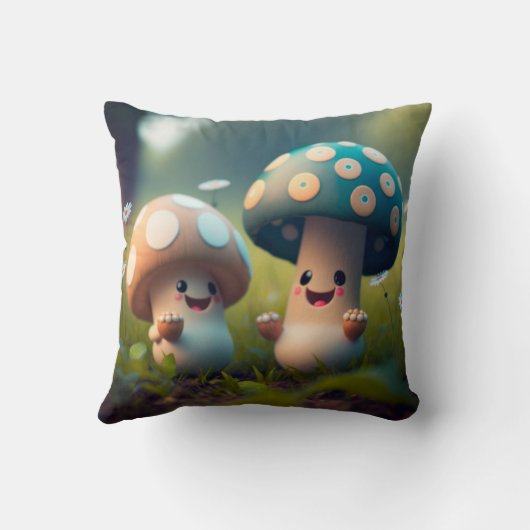 Paddenstoelen in het veld werpen kussen op (Achterkant)