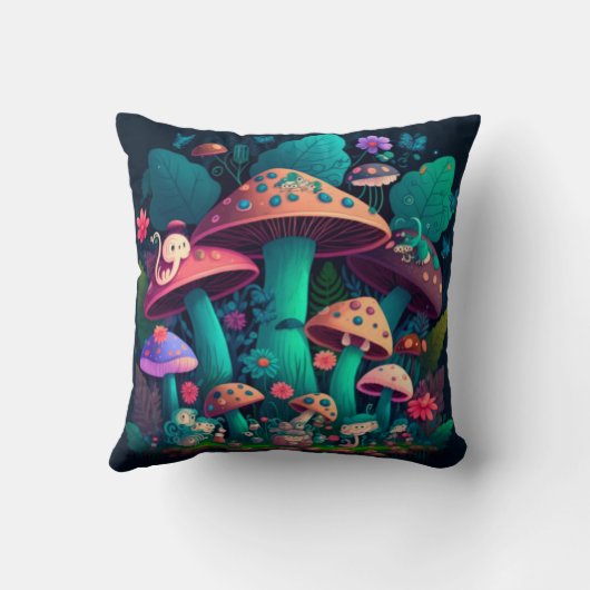 Paddenstoelen in het veld werpen kussen op (Achterkant)