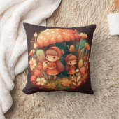 Paddenstoelen in het veld werpen kussen op (Deken)