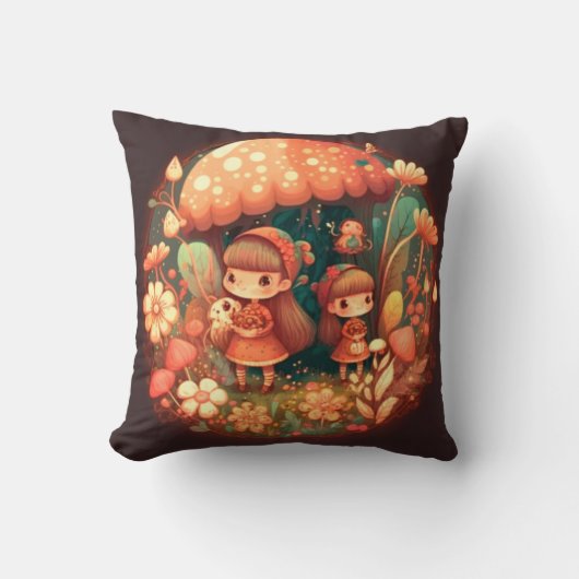 Paddenstoelen in het veld werpen kussen op (Voorkant)