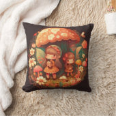 Paddenstoelen in het veld werpen kussen op (Deken)