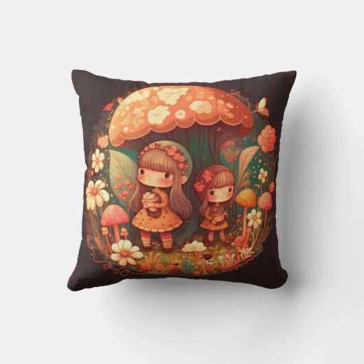 Paddenstoelen in het veld werpen kussen op (Achterkant)