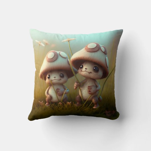 Paddenstoelen in het veld werpen kussen op (Achterkant)