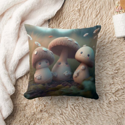 Paddenstoelen in het veld werpen kussen op (Deken)