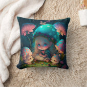 Paddenstoelen in het veld werpen kussen op (Deken)