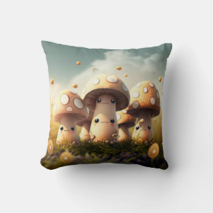 Paddenstoelen in het veld werpen kussen op
