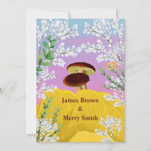 Paddenstoelen in Love Haystack Flowers Weddenschap Kaart (Voorkant)