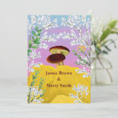 Paddenstoelen in Love Haystack Flowers Weddenschap Kaart (Staand voorkant)