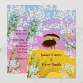 Paddenstoelen in Love Haystack Flowers Weddenschap Kaart (Voorkant / Achterkant)