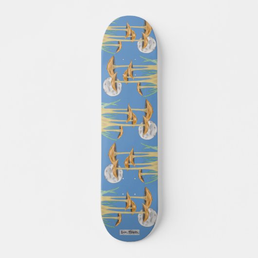 Paddenstoelen in moonlight cut-out persoonlijk skateboard (Voorkant)