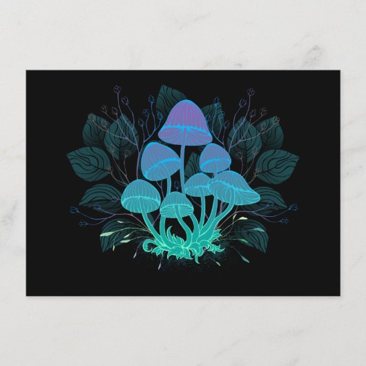 Paddenstoelen in struiken advieskaart (Voorkant)