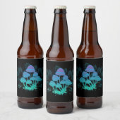 Paddenstoelen in struiken bier etiket (Flessen)