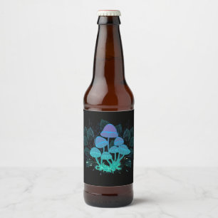 Paddenstoelen in struiken bier etiket