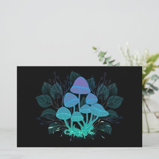 Paddenstoelen in struiken briefpapier (Staand voorkant)