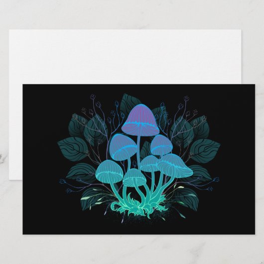 Paddenstoelen in struiken briefpapier (Voorkant / Achterkant)