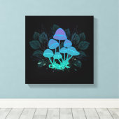 Paddenstoelen in struiken canvas afdruk (Insitu (Houten vloer))