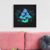 Paddenstoelen in struiken canvas afdruk (Insitu (Woonkamer))