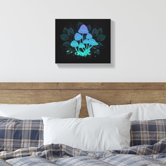 Paddenstoelen in Struiken Canvas Afdruk (Insitu (Slaapkamer))