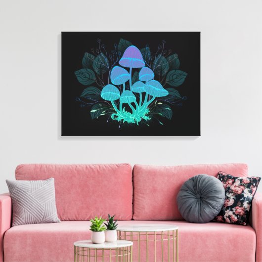 Paddenstoelen in Struiken Canvas Afdruk (Insitu (Woonkamer))