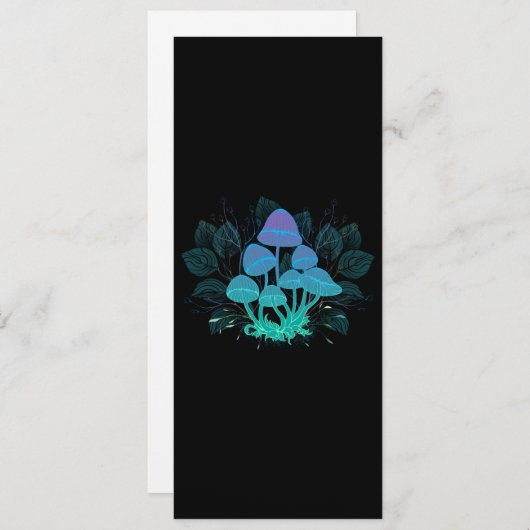 Paddenstoelen in struiken feestdagenkaart (Voorkant / Achterkant)