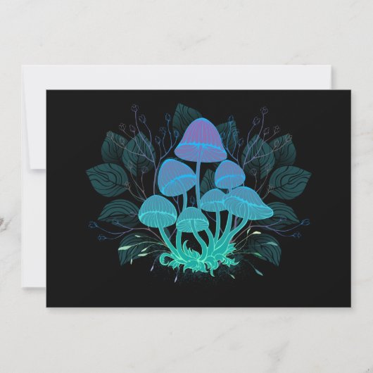 Paddenstoelen in struiken feestdagenkaart (Voorkant)