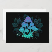 Paddenstoelen in struiken feestdagenkaart (Voorkant / Achterkant)