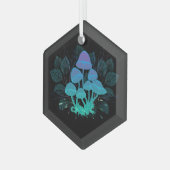 Paddenstoelen in struiken glas ornament (Voorkant links)