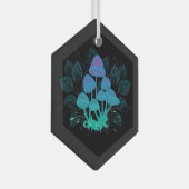 Paddenstoelen in struiken glas ornament (Voorkant Rechts)