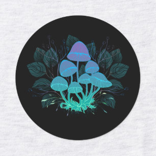 Paddenstoelen in struiken labels