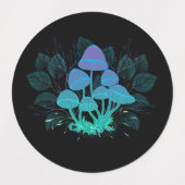 Paddenstoelen in struiken labels (Design 1)