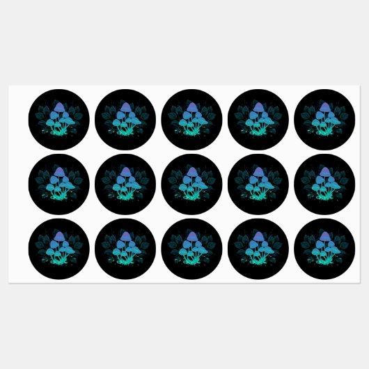 Paddenstoelen in struiken labels (Vel)