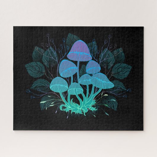 Paddenstoelen in struiken legpuzzel (Horizontaal)