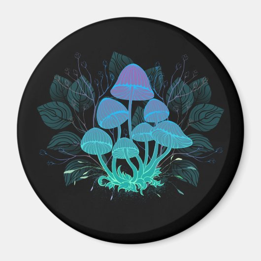 Paddenstoelen in Struiken Magneet (Voorkant)