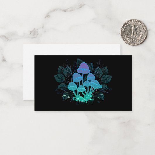 Paddenstoelen in struiken notitiekaartje (Voorkant / Achterkant in situ)