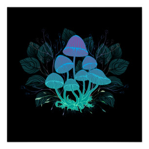 Paddenstoelen in Struiken Perfect Poster
