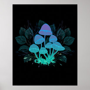 Paddenstoelen in Struiken Poster