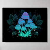 Paddenstoelen in struiken poster (Voorkant)