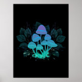 Paddenstoelen in struiken poster (Voorkant)