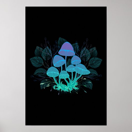 Paddenstoelen in struiken poster (Voorkant)