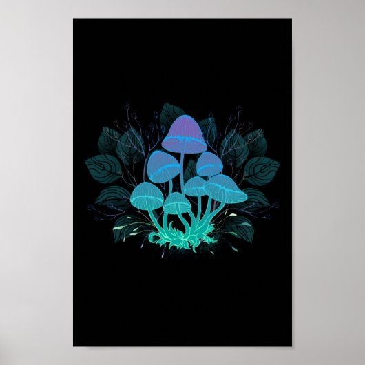 Paddenstoelen in struiken poster (Voorkant)