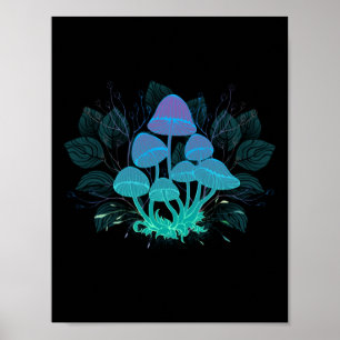 Paddenstoelen in Struiken Poster