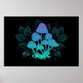 Paddenstoelen in struiken poster (Voorkant)